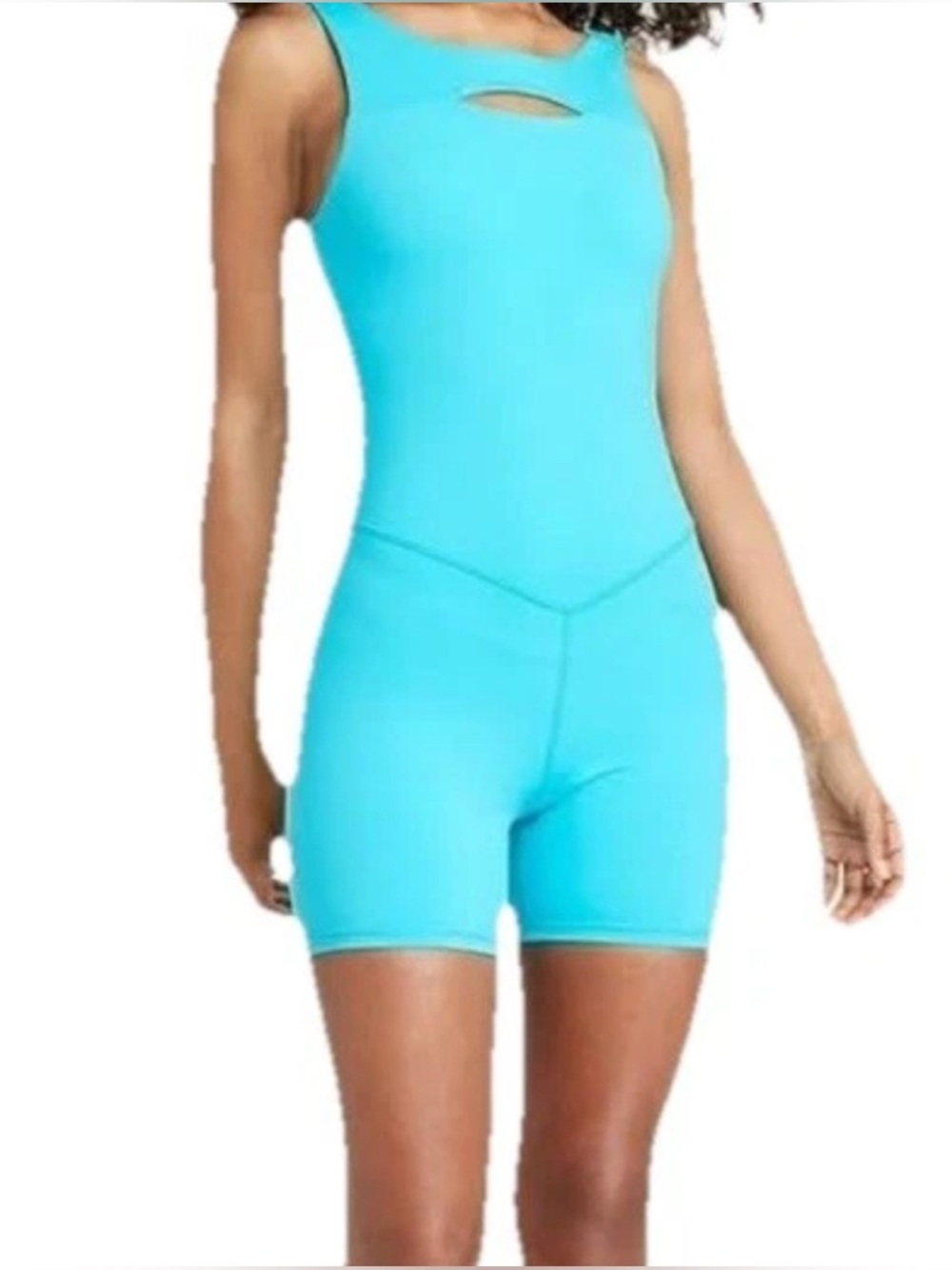 JoyLab Turquoise Cutout Sleeveless Romper